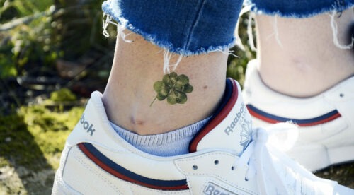 Tatouage éphémère Trèfle à 4 feuilles vert petit fomat